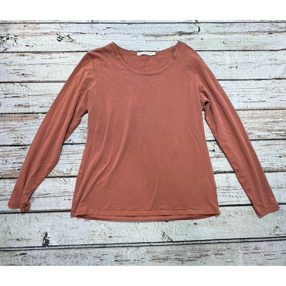 Peruvian Connection Orange Long Sleeve T-shirt Womens Size Large